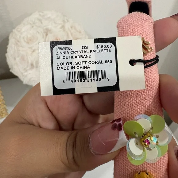 Lele Sadoughi Alice Zinnia Crystal Paillette Headband - Picture 3 of 4